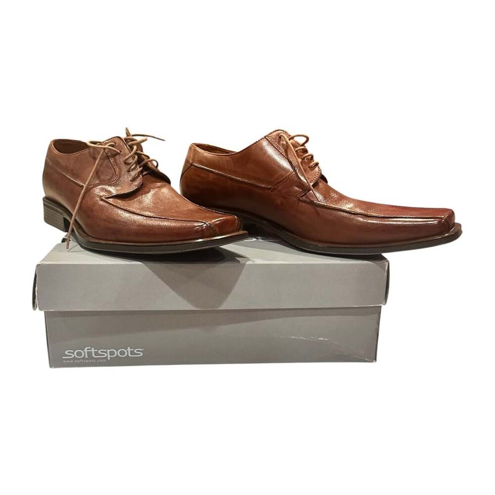 Pilpol Men Brown Leather Oxford Dress Shoes Square Toe Men’s Size 10